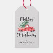 Red Truck und Tree Weihnachten Geschenkanhänger (Vorderseite)