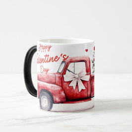 Red Truck Valentines Verwandlungstasse