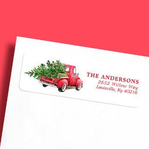 Red Truck Vintage Weihnachtsadresse