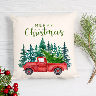 Red Truck Weihnachten Kissen
