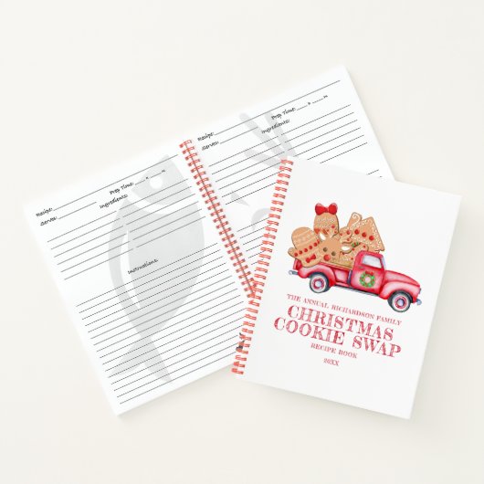 Red Truck Weihnachts-Cookie Swap Rezept Buch (Innenseite)