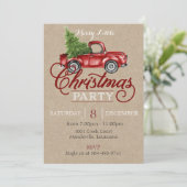 Red Truck Weihnachts-Party Einladung (Stehend Vorderseite)