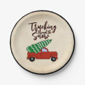 Red Truck Weihnachts-Party Teller (Vorderseite)