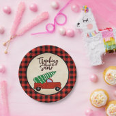 Red Truck Weihnachts-Party Teller Buffalo Kariert (Party)