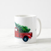 Red Truck Weihnachts-Tasse Kaffeetasse (VorderseiteRechts)