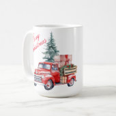 Red Truck Weihnachts-Tasse Kaffeetasse (Vorderseite Links)