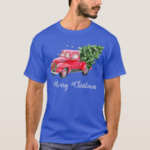 Red Truck Weihnachtsbaum Vintager Roter Lieferwage T-Shirt