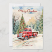 Red Truck Weihnachtskarte Feiertagskarte (Vorderseite)