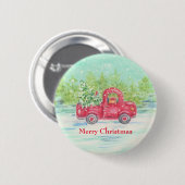 Red Truck Weihnachtsknopf Button (Vorne & Hinten)