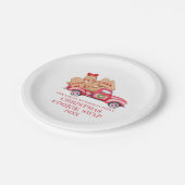 Red Truck Weihnachtskochtausch Pappteller (Schrägansicht)