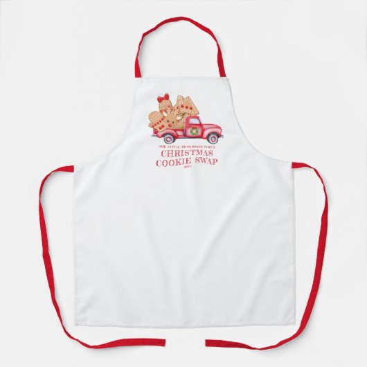 Red Truck Weihnachtskochtausch Schürze (Vorderseite)