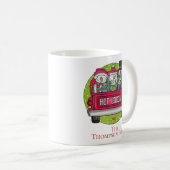 Red Truck Weihnachtsschneemänner Heiße Schokolade  Kaffeetasse (VorderseiteRechts)