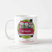 Red Truck Weihnachtsschneemänner Heiße Schokolade  Kaffeetasse (Links)
