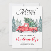 Red Truck Winter Neue Adressenverschiebung Ankündigung (Vorderseite)