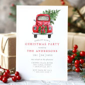 Red Truck Wreath Weihnachten Party Einladung
