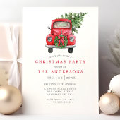 Red Truck Wreath Weihnachten Party Einladung