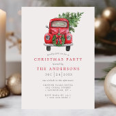Red Truck Wreath Weihnachten Party Einladung