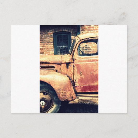 Red Truck Wreck Postkarte (Vorderseite)