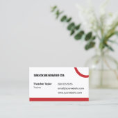 Red Truckers Business Card Visitenkarte (Stehend Vorderseite)