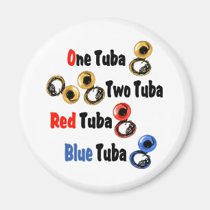 Red Tuba Blue Tuba Magnet