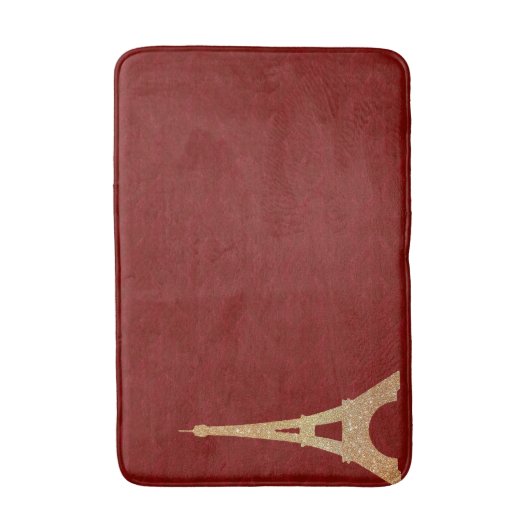 Red Tufit Look mit Eiffelturm Bath Mat Badematte (Vorderseite Vertikal)