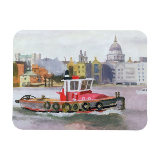 Red Tug vorbei St. Pauls 1996 Magnet (Horizontal)