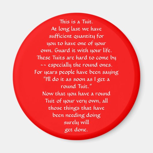 Red TUIT Magnet (Vorne)