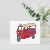 Red Tuktuk Postkarte (Stehend Vorderseite)