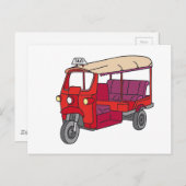 Red Tuktuk Postkarte (Vorne/Hinten)
