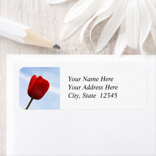 Red Tulip Address Label (Insitu)