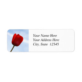 Red Tulip Address Label