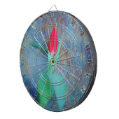 Red Tulip auf Blue Gray Slate Dartscheibe (Vorderseite rechts)