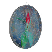 Red Tulip auf Blue Gray Slate Dartscheibe (Vorderseite Links)