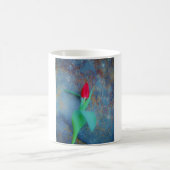 Red Tulip auf Blue Gray Slate Kaffeetasse (Mittel)