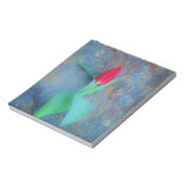 Red Tulip auf Blue Gray Slate Notizblock (Rotiert)
