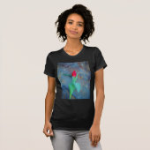 Red Tulip auf Blue Gray Slate T-Shirt (Vorne ganz)