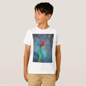 Red Tulip auf Blue Gray Slate T-Shirt (Vorne ganz)