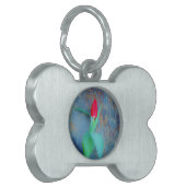 Red Tulip auf Blue Gray Slate Tiermarke (Vorderseite links)