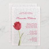 Red Tulip auf Crackle Paint Brautparty Einladung (Vorne/Hinten)