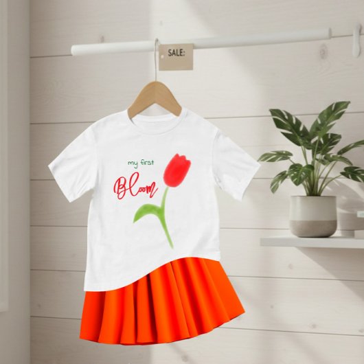 Red tulip baby t-shirt
