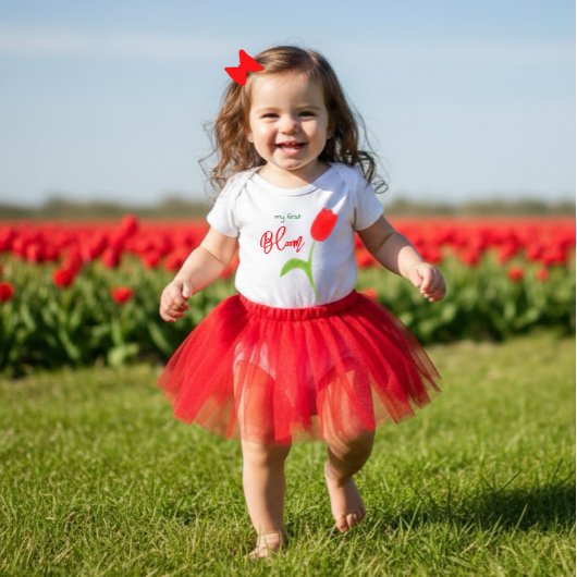 Red tulip baby T-Shirt Baby Strampler