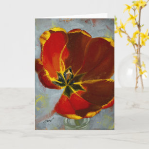 Red Tulip Blank Greeting und Notecard Karte