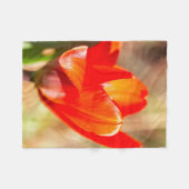 Red Tulip Blossom Fleecedecke (Vorderseite (Horizontal))
