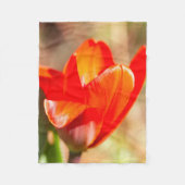Red Tulip Blossom Fleecedecke (Vorderseite)