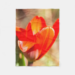 Red Tulip Blossom Fleecedecke