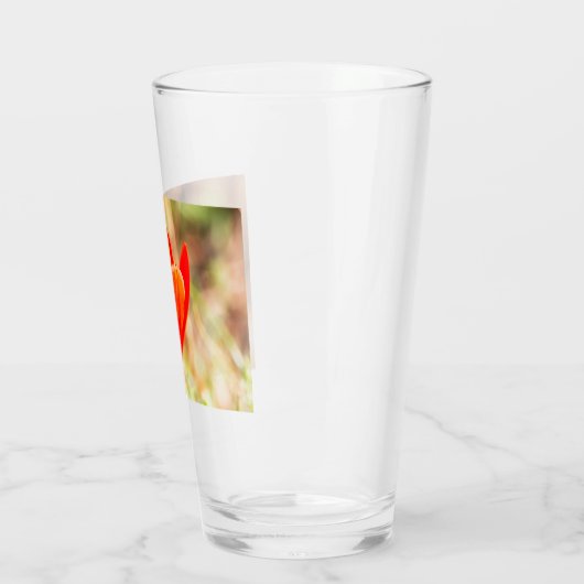Red Tulip Blossom Glas (Links)