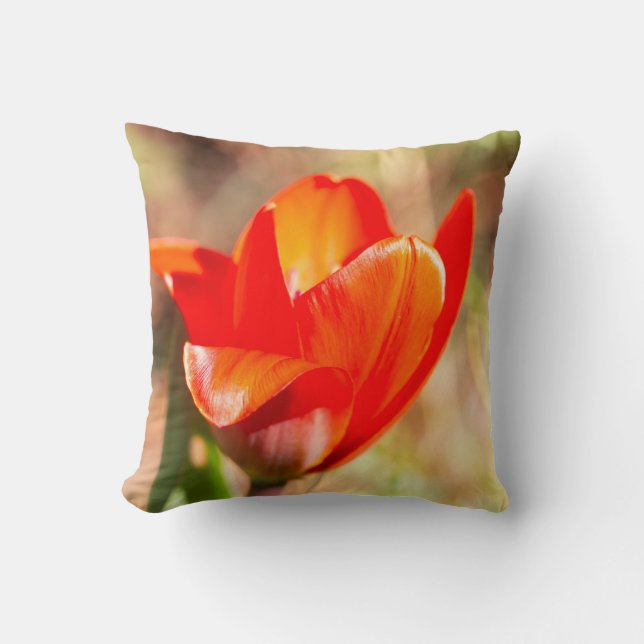 Red Tulip Blossom Kissen (Vorderseite)