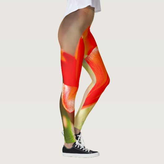 Red Tulip Blossom Leggings (Rechts)