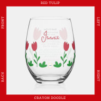 Red Tulip Blume Crayon Doodles mit Iftar Dua