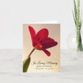 Red Tulip Blume Frühlingsfest Gedenkstätte Beileid Dankeskarte (Vorderseite)